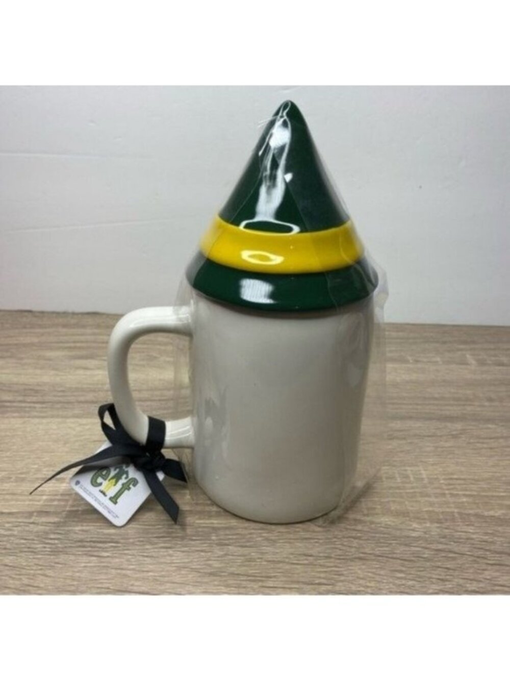 Rae Dunn Papa Elf Ceramic Mug with Elf Hat Lid Cover NEW - Picture 2 of 5